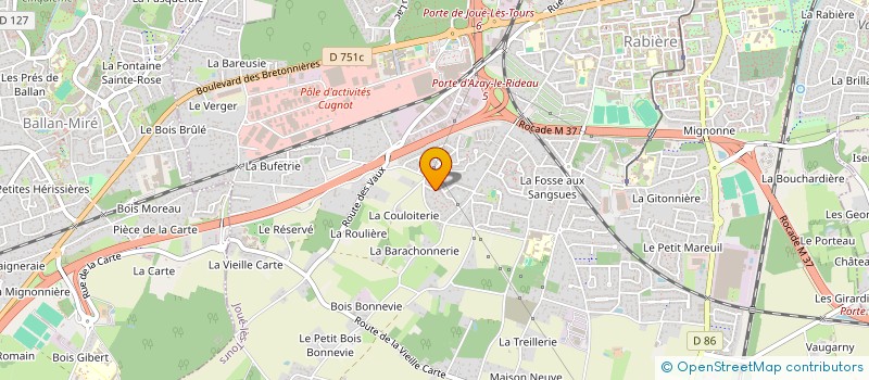 localisation de l'entreprise E.H.F  JOUE-LES-TOURS