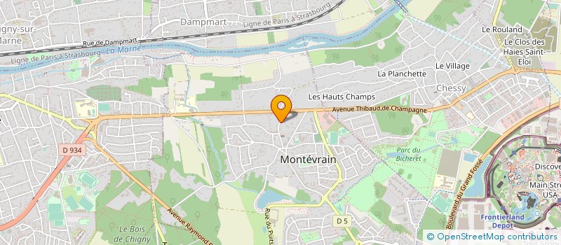 localisation de l'entreprise E.I.B.E. à MONTEVRAIN