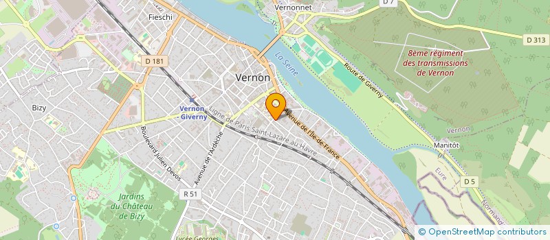 localisation de l'entreprise E.I.C.M. à VERNON