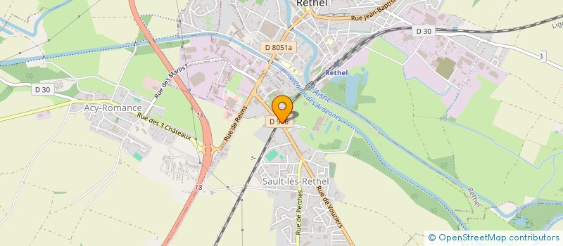 localisation de l'entreprise E.L.E.N.A.-ESPACES LOISIRS EQUIPEMENTS NATURE AMENAGEMENTS  SAULT-LES-RETHEL