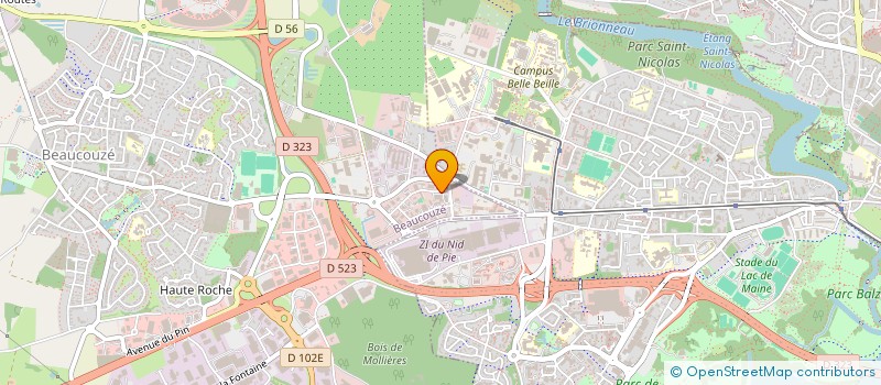 localisation de l'entreprise E.M.B à BEAUCOUZE