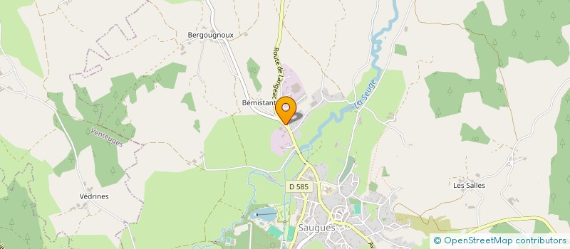 localisation de l'entreprise E.M.G. (ENTREPRISE MARCHANDISES GENERALES)  SAUGUES