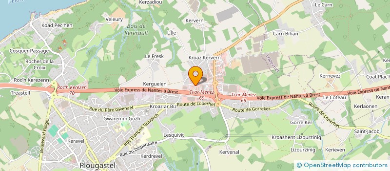 localisation de l'entreprise E.O.L.  PLOUGASTEL-DAOULAS