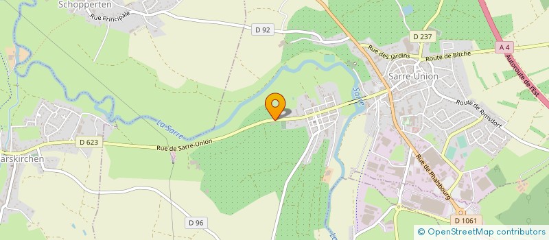 localisation de l'entreprise E.P.C.  SARRE-UNION