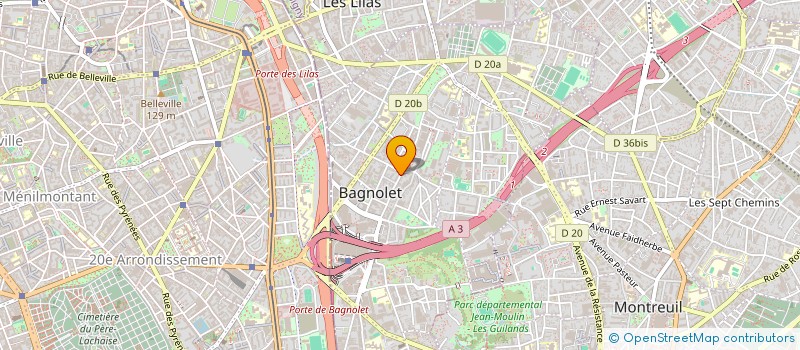 localisation de l'entreprise E P E à BAGNOLET