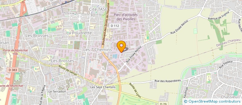 localisation de l'entreprise E P G A à DECINES-CHARPIEU