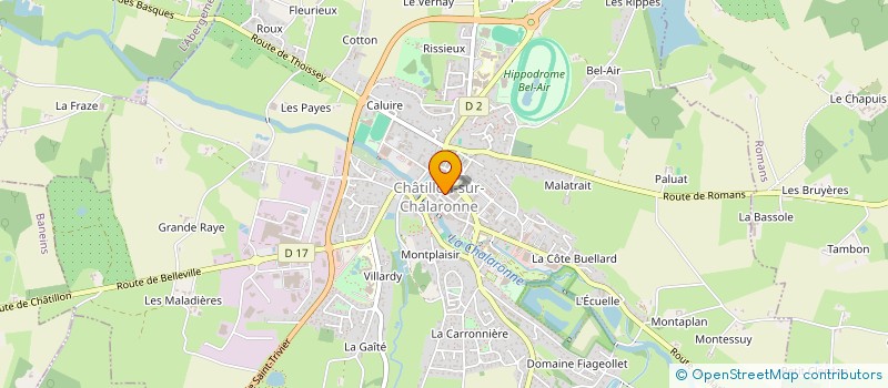 localisation de l'entreprise E.P.R.2.  CHATILLON-SUR-CHALARONNE