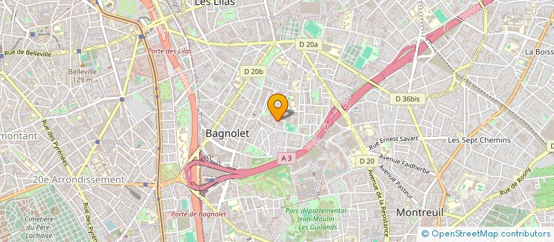 localisation de l'entreprise E.P.R.S à BAGNOLET