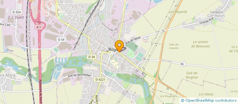 localisation de l'entreprise E.P.R. SERVICES à ROYE