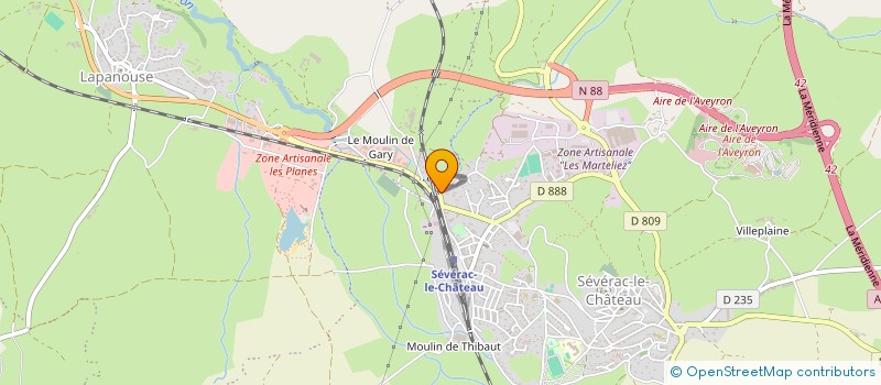 localisation de l'entreprise E.R.A.  SEVERAC D'AVEYRON