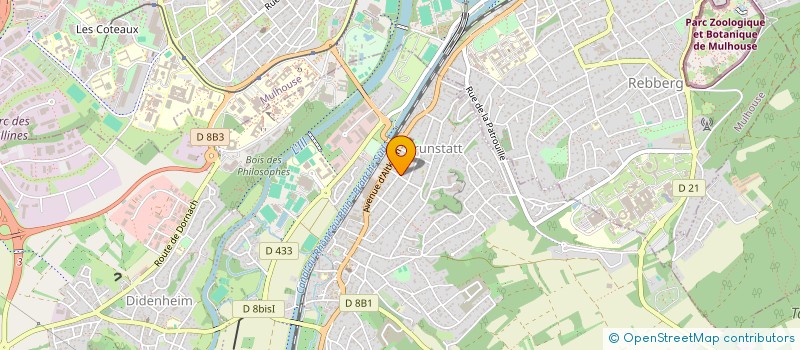 localisation de l'entreprise E.R.A.C.  BRUNSTATT-DIDENHEIM