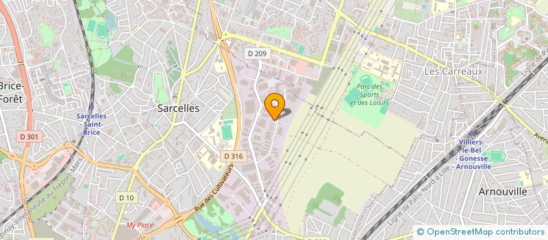 localisation de l'entreprise E.R.B. (EUROPEENNE, RENOVATION BATIMENT) à SARCELLES
