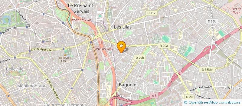 localisation de l'entreprise E.R.C CONSTRUCTION  LES LILAS
