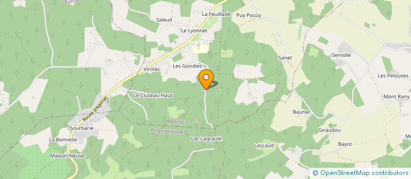 localisation de l'entreprise E.R.G.F. à AGONAC