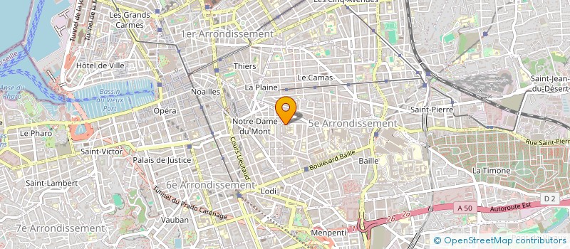 localisation de l'entreprise E.R.T.A.D ( ETUDES ET REALISATIONS TRAVAUX D'ACCES DIFFICILE ) à MARSEILLE