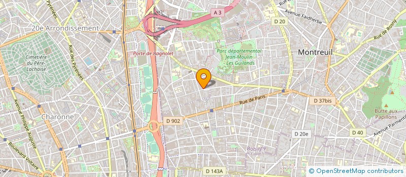 localisation de l'entreprise E.S. à BAGNOLET
