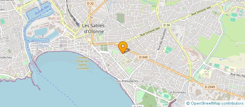 localisation de l'entreprise E.S.C.O. GYMNASTIQUE FEMININE à LES SABLES D'OLONNE