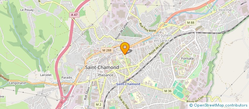 localisation de l'entreprise E S M  SAINT-CHAMOND
