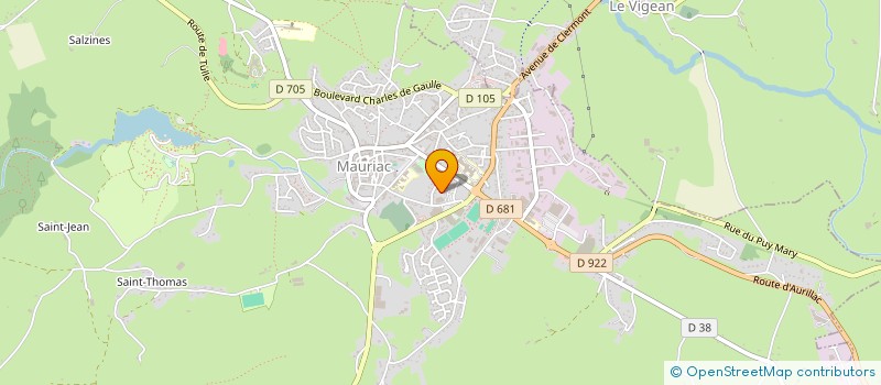 localisation de l'entreprise E.S.P MAURIAC EQUIPE DE SOINS PRIMAIRE DU PAYS DE MAURIAC à MAURIAC