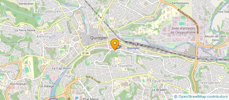 localisation de l'entreprise E.S.T (ESPACE SOLUTION TECHNOLOGIE) à QUIMPER