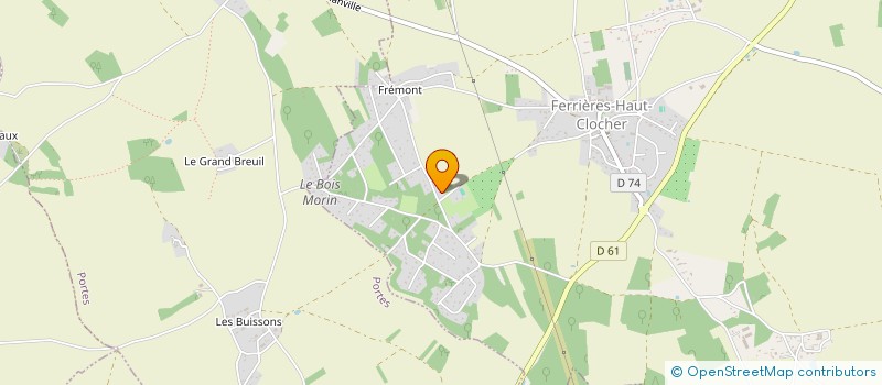 localisation de l'entreprise E.T.A. DU BOIS MORIN à FERRIERES-HAUT-CLOCHER