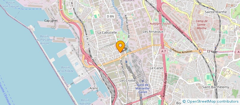 localisation de l'entreprise E.T.B 13 (ENVIRONNEMENT ET TRAVAUX DE BATIMENTS)  MARSEILLE
