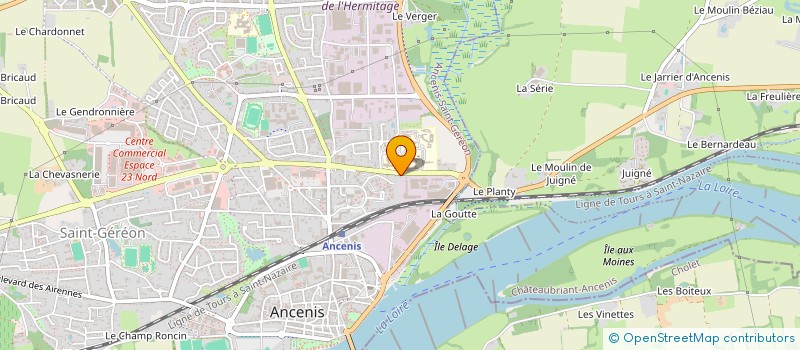 localisation de l'entreprise E.T. CORPORATION à ANCENIS-SAINT-GEREON