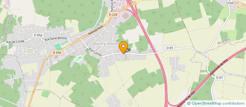 localisation de l'entreprise E.T.E.  QUINCY-VOISINS