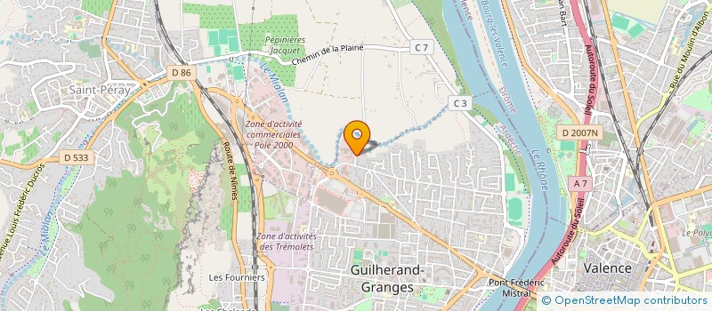 localisation de l'entreprise E-TEX à VALENCE