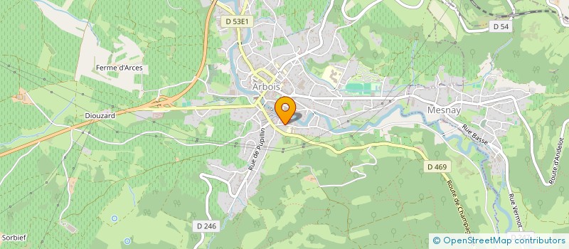 localisation de l'entreprise E.U.R.L.  GILLES VOLAND à ARBOIS