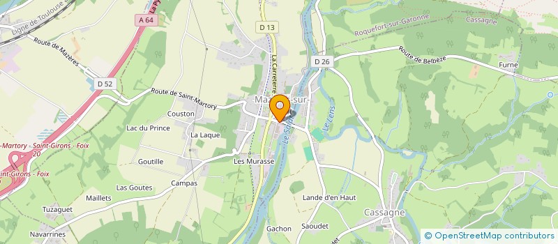 localisation de l'entreprise E.U.R.L PHARMACIE DINTILHAC  MAZERES-SUR-SALAT