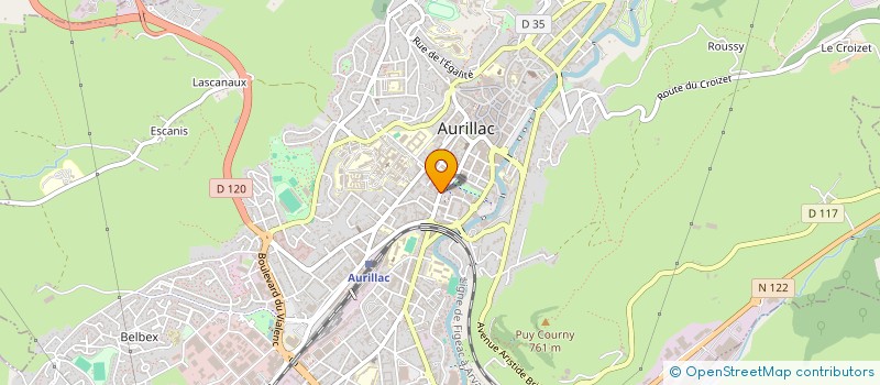 localisation de l'entreprise E.U.R.L.SOUBRIER à AURILLAC