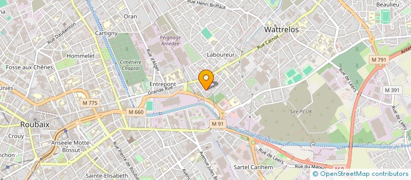 localisation de l'entreprise E.V. METAL  WATTRELOS