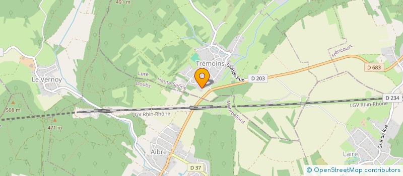 localisation de l'entreprise E2B  TREMOINS