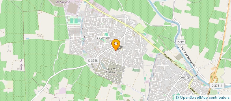 localisation de l'entreprise E2CO INGENIERIE à SAUVIAN
