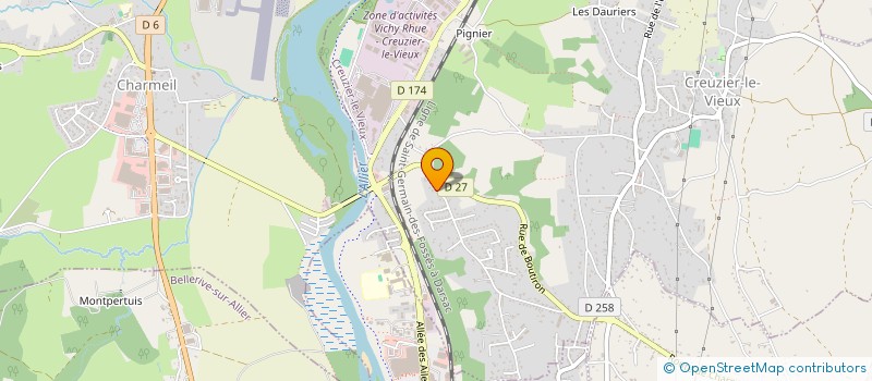 localisation de l'entreprise E2LG à CREUZIER-LE-VIEUX
