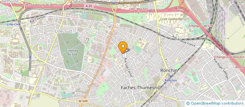 localisation de l'entreprise E2R  FACHES-THUMESNIL