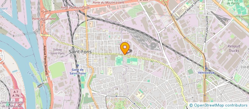 localisation de l'entreprise E2V à VENISSIEUX
