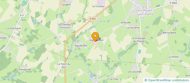 localisation de l'entreprise EARL AIGUDE HAUT à LOURDOUEIX-SAINT-PIERRE