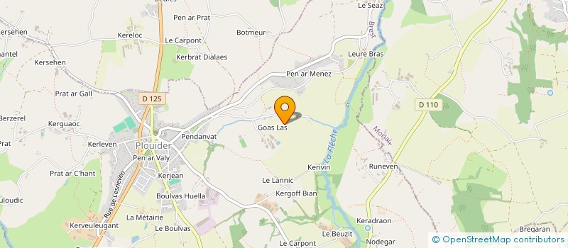 localisation de l'entreprise EARL AR GOAZEN GLAS à PLOUIDER