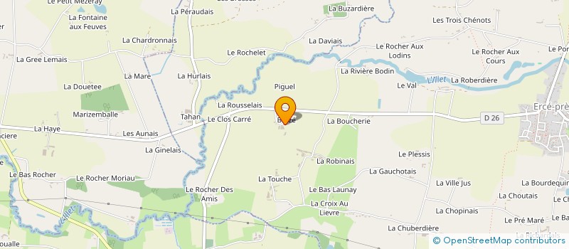 localisation de l'entreprise EARL AUBREE-BRAZE à ERCE-PRES-LIFFRE