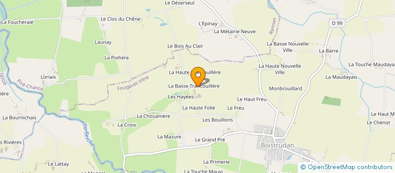 localisation de l'entreprise EARL BEAUDOUIN à BOISTRUDAN