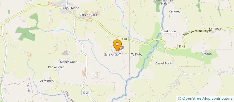 localisation de l'entreprise EARL BICREL  LE CLOITRE-PLEYBEN