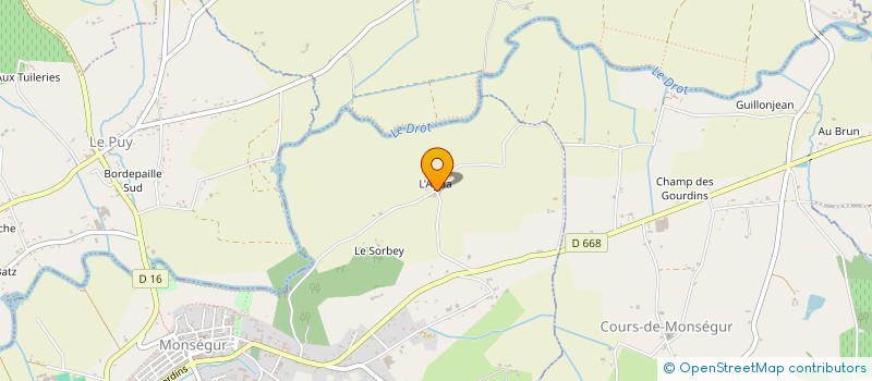 localisation de l'entreprise EARL BORDIN  MONSEGUR