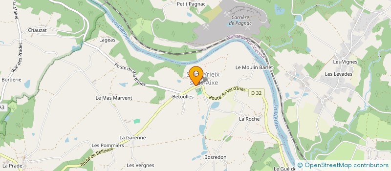 localisation de l'entreprise EARL BRISSAUD NICOLAS à SAINT-YRIEIX-SOUS-AIXE