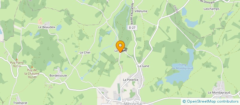localisation de l'entreprise EARL BRUNDET MERE ET FILS à MERINCHAL