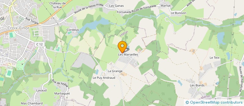localisation de l'entreprise EARL CLAVAUD VAL D'AUZETTE  FEYTIAT