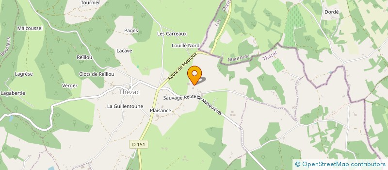 localisation de l'entreprise EARL CLOS DE BEL AIR  THEZAC