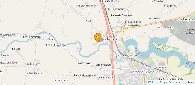 localisation de l'entreprise EARL CORGNE à MARTIGNE-FERCHAUD
