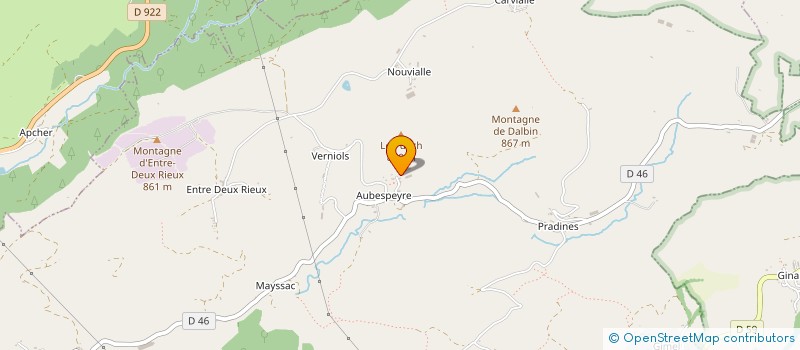 localisation de l'entreprise EARL D'AUBIN à MARMANHAC
